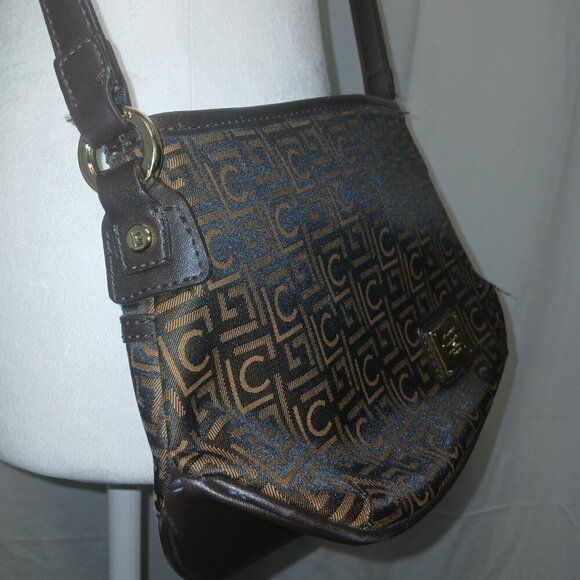 LIZ CLAIBORNE, CROSSBODY HANDBAG, VINTAGE,  BROWN AND BLACK DESIGN - Picture 6 of 7